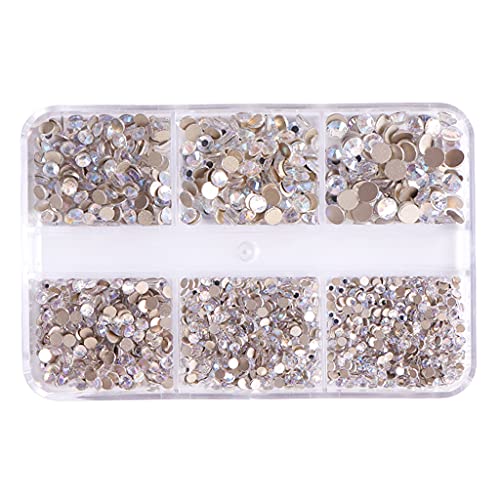 Strasssteine mit flacher Rückseite, AB-Strasssteine, verschiedene Größen, Kristall, flache Rückseite, 3D-Diamant-Juwelen von Greabuy