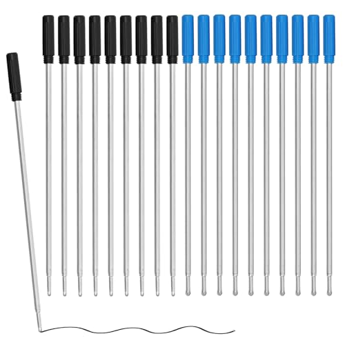 24 Stück Austauschbare Kugelschreiberminen, Kugelschreiber Ersatzminen, Glattes Schreiben 4,5 Zoll (11,6 cm) und 1 mm Medium Tip (Blau und Schwarz) von Greacesrio