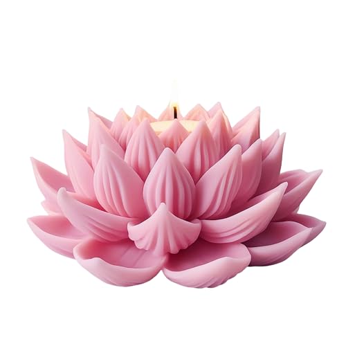 3D Elegance Lotus-Kerzenformen, Blumen-Lotus-Silikonform für Kerzenwachs, Seife, Schokoladenkuchen, Aroma-Pips-Diffusor, dekoriertes Kristall-Epoxidharz von Great Mold