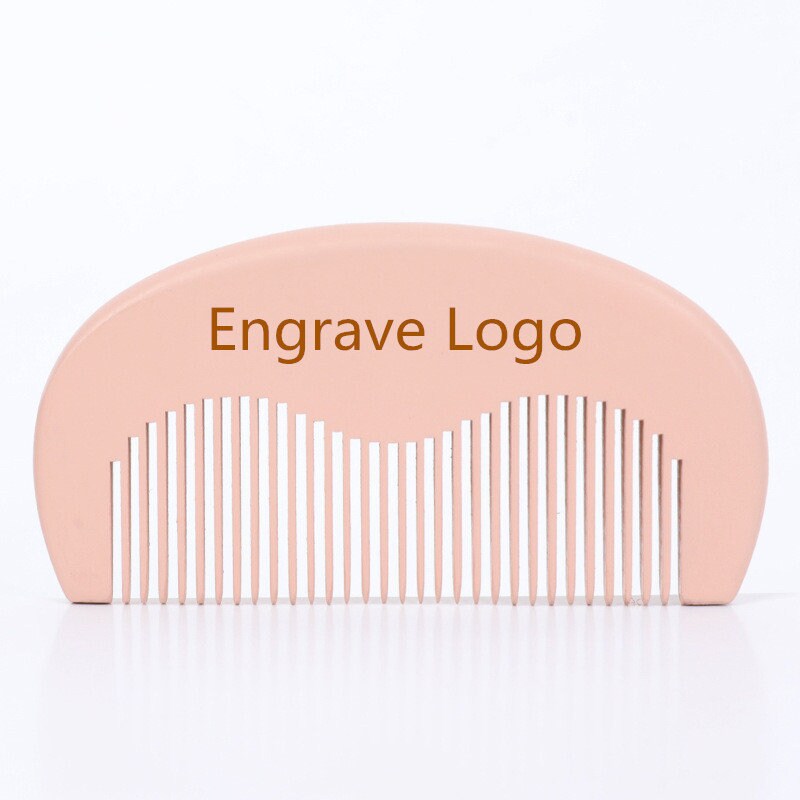 Anpassen Logo-Pink Farbe Pfirsich Holzkamm Feinzahnkamm Taschengröße Kamm Haarbürste Make-Up-Tool von GreatBeardCare