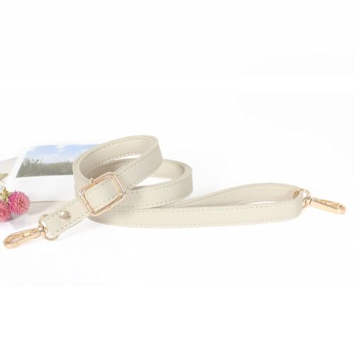 GreatRise 1.5 cm Breite PU Leder Schultergurt Ersatz Schulterriemen Verstellbar Schultergurt Dünner Taschenrieme, 80-150cm, Gurt für Damen Taschen Handtaschen Geldbörse Beige Hellgold Schnalle von GreatRise