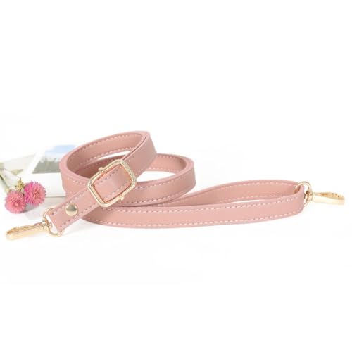 GreatRise 1.5 cm Breite PU Leder Schultergurt Ersatz Schulterriemen Verstellbar Schultergurt Dünner Taschenrieme, 80-150cm, Gurt für Damen Taschen Handtaschen Geldbörse Rosa Hellgold Schnalle von GreatRise