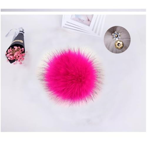 GreatRise 10 Stück Kunstfell Pompon Flauschiger Pom Poms Ball Fellbommel Künstlicher Fuchspelz Haarball für Mützen Schuhe Taschen Weihnachtsdekoration Schlüsselanhänger Zubehör Style 22 10cm von GreatRise