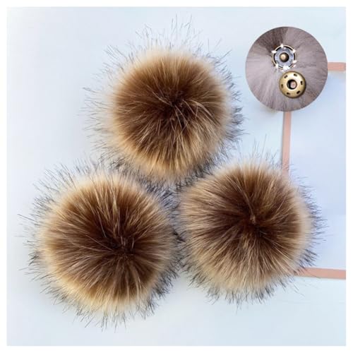 GreatRise 10 Stück Kunstfell Pompon Flauschiger Pom Poms Ball Fellbommel Künstlicher Fuchspelz Haarball für Mützen Schuhe Taschen Weihnachtsdekoration Schlüsselanhänger Zubehör Style 29 10cm von GreatRise