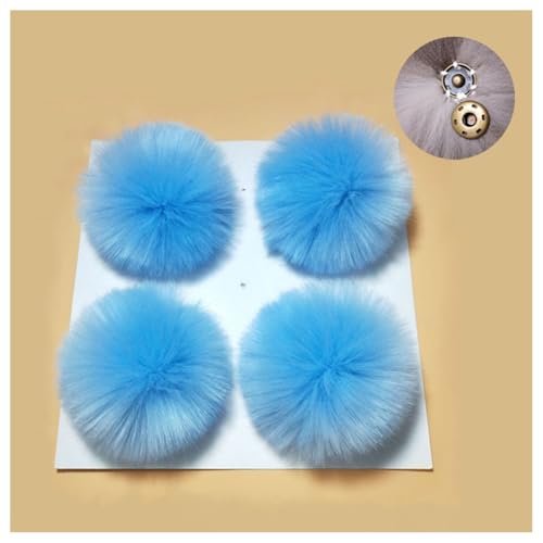 GreatRise 10 Stück Kunstfell Pompon Flauschiger Pom Poms Ball Fellbommel Künstlicher Fuchspelz Haarball für Mützen Schuhe Taschen Weihnachtsdekoration Schlüsselanhänger Zubehör Style 4 10cm von GreatRise