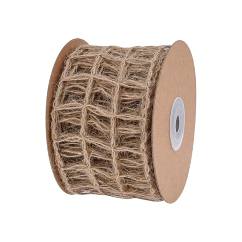 GreatRise 10 Yard Bunt Juteband Netz Jute-Netzbänder Rustikale Bastelband Weihnachtsband Vintage Dekoband Geschenkband zum DIY Handwerk Hochzeit Weihnachten Kranz Blumenstrauß Deko Hanf von GreatRise