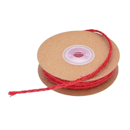 GreatRise 10 Yard Weihnachten Juteband Klassical Jute Geschenkband Sackleinen Schnur Rolle Vintage Dekoband Bastelband für DIY Handwerk Verpackung Hochzeit Blumenstrauß Deko 4mm-Rot-Geflecht von GreatRise