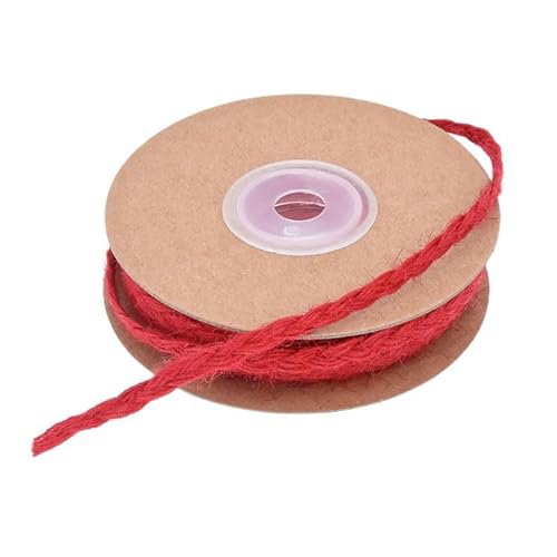 GreatRise 10 Yard Weihnachten Juteband Klassical Jute Geschenkband Sackleinen Schnur Rolle Vintage Dekoband Bastelband für DIY Handwerk Verpackung Hochzeit Blumenstrauß Deko 5mm-Rot geflochten von GreatRise