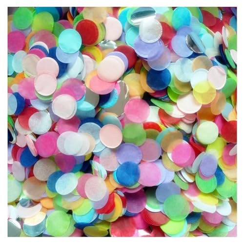 GreatRise 1000g Konfetti Bunt 2.5cm Rund Papierreste Streudekoration Papier für Innen und Draußen, für Hochzeit Geburtstag Valentinstag Jubiläum Weihnachten Karneval Silvester Party Deko Farbe #2 von GreatRise