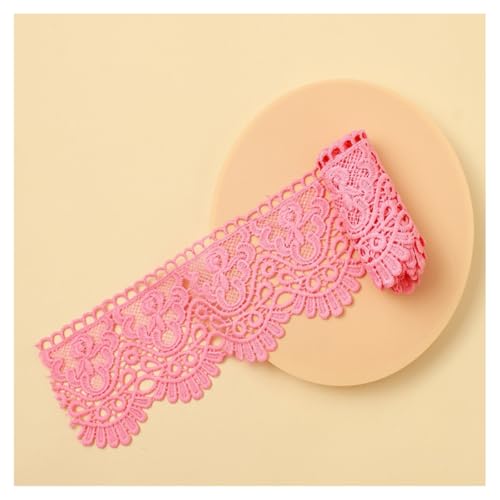 GreatRise 10cm Stickerei Spitzenbesatz Wasserlösliche Spitzenband Bestickte Vintage Spitzenborte Inelastische Milchseide Spitzenbordüre für Vorhang Tischdecke Kleidung Rosa 10cm*10 Yards von GreatRise