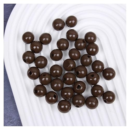 GreatRise 16mm Runde Holzperlen Leopard Bedruckte Lose Perlen Bauernhaus-Perlen mit Löchern Perlen mit Leopardenmuster Naturholzperle für Schmuckherstellung DIY Bastel Braun 16mm*30Stück von GreatRise