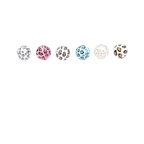 GreatRise 16mm Runde Holzperlen Leopard Bedruckte Lose Perlen Bauernhaus-Perlen mit Löchern Perlen mit Leopardenmuster Naturholzperle für Schmuckherstellung DIY Bastel Leopard Mix 16mm*100Stück von GreatRise