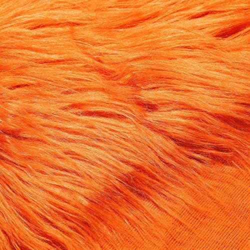 GreatRise 25 * 25cm Quadratisch Kunstpelz Stoff Material Shaggy-Kunstfell-Stoff Schnitte Plüsch Aufnäher Patches Stoff für Kleidung Teppiche Flicken Sofa Decken Sitzkissen Orange 1 Stück von GreatRise