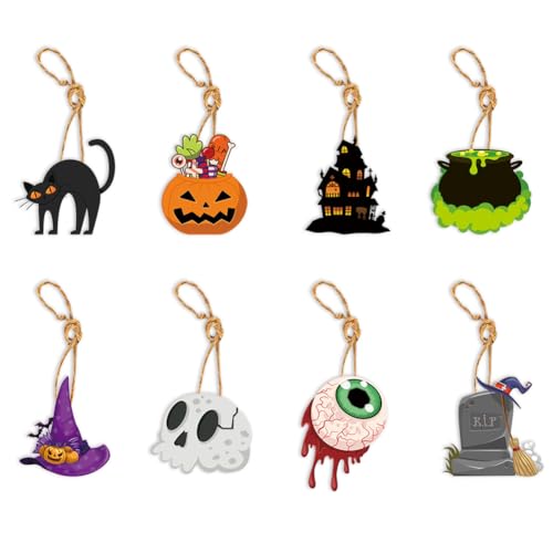 GreatRise 32 Stück Halloween Papier Anhänger mit Juteseil Horror-Hängeanhänger Set, Kürbis Schwarze Katze Grabsteine Skelett Wichtel Hängende für Outdoor & Innen Baum Party Süßes oder Saures Deko #A GreatRise 32 Stück Halloween Papier Anhänger mit Juteseil Horror-Hängeanhänger Set, Kürbis Schwarze Katze Grabsteine Skelett Wichtel Hängende für Outdoor & Innen Baum Party Süßes oder Saures Deko #A von GreatRise
