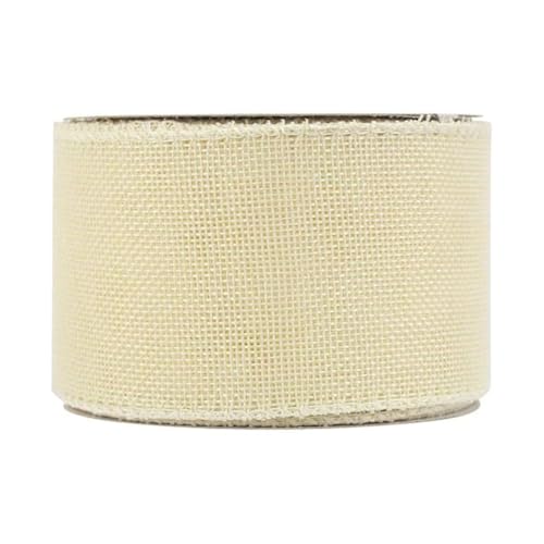 GreatRise 4cm x 5 Meter Juteband Rolle Jahrgang Leinenband Sackleinen Band Geschenkband Dekoband Stoffband für Weihnachten Hochzeit Geburtstagen Geschenken Zuhause Partys Deko Beige von GreatRise