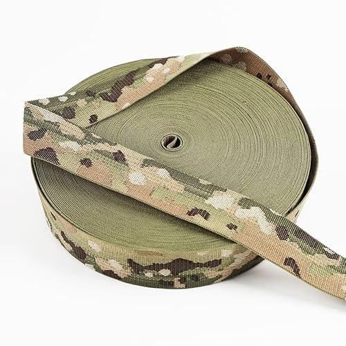 GreatRise 50M Camouflage Gurtband Camo Tape Klebeband Tarnung Band Outdoor Tarnband Camo Wrap Bandage für Sport Kletter Camping Jagd Kunst Kurzwaren Nähzubehör, Camouflag Grün Camouflage Grün 2.5cm*3M von GreatRise