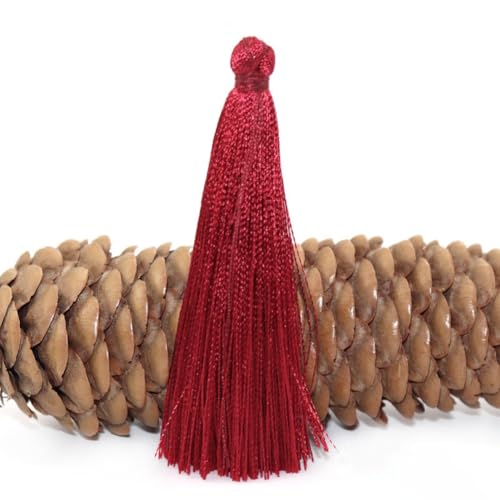 GreatRise 6.5 cm Chinesische Quaste Weiche Quasten Bunte Bastel-Quasten Lesezeichen Quasten Handgefertigtes Quasten für Schmuckherstellung DIY Bastelzubehör Wohnkultur Jujube rot 30 Stück von GreatRise