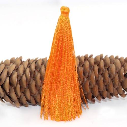 GreatRise 6.5 cm Chinesische Quaste Weiche Quasten Bunte Bastel-Quasten Lesezeichen Quasten Handgefertigtes Quasten für Schmuckherstellung DIY Bastelzubehör Wohnkultur Orange 10 Stück von GreatRise