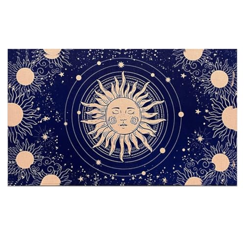 GreatRise 60 × 36cm Altar Zubehör Tarot-Tischdecke Tarot-Tuch Spiritueller Wandteppich, Lebensbaum/Sonne/Mond/Blumenmuster, Hexereizubehör für Tarot-Enthusiasten Haushalte Deko C2 von GreatRise