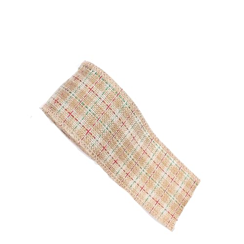 GreatRise 6M Kariertes Geschenkband Plaid Sackleinen Band Verdrahtet Karoband Schleifenband mit Draht Weihnachtsband Dekoband Stoffband für Weihnachten Hochzeiten Geschenk BlumenstraußDIY #11 6cm*6m von GreatRise