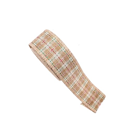 GreatRise 6M Kariertes Geschenkband Plaid Sackleinen Band Verdrahtet Karoband Schleifenband mit Draht Weihnachtsband Dekoband Stoffband für Weihnachten Hochzeiten Geschenk BlumenstraußDIY #4 4cm*6m von GreatRise