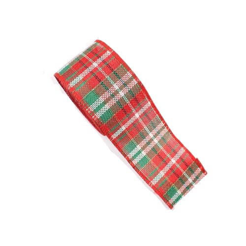 GreatRise 6M Kariertes Geschenkband Plaid Sackleinen Band Verdrahtet Karoband Schleifenband mit Draht Weihnachtsband Dekoband Stoffband für Weihnachten Hochzeiten Geschenk BlumenstraußDIY #5 6cm*6m von GreatRise