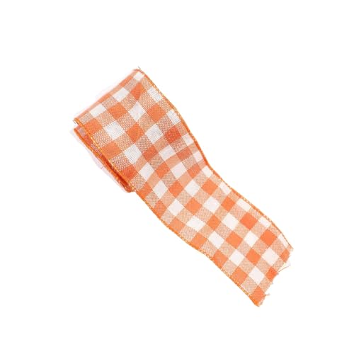 GreatRise 6M Kariertes Geschenkband Plaid Sackleinen Band Verdrahtet Karoband Schleifenband mit Draht Weihnachtsband Dekoband Stoffband für Weihnachten Hochzeiten Geschenk BlumenstraußDIY #6 6cm*6m von GreatRise