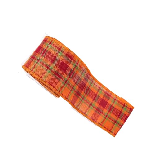 GreatRise 6M Kariertes Geschenkband Plaid Sackleinen Band Verdrahtet Karoband Schleifenband mit Draht Weihnachtsband Dekoband Stoffband für Weihnachten Hochzeiten Geschenk BlumenstraußDIY #9 6cm*6m von GreatRise