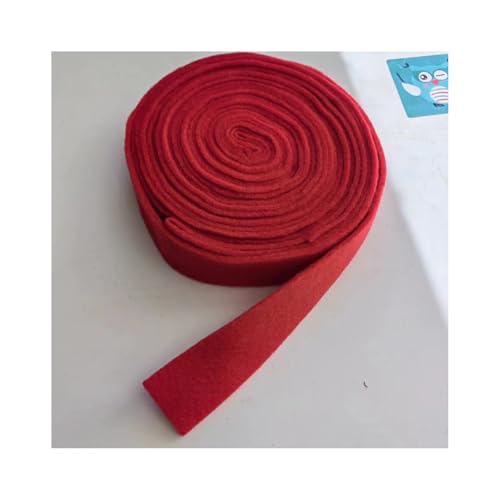 GreatRise Filzband Filzstoff Dekoband Filz Schleifenband Bastelfilz Stoffband Weihnachtsband Wollfilzband Geschenkband für Geschenkverpackung Weihnachtsbaum Hochzeit DIY Deko Rot 2.5cm*5m von GreatRise