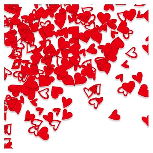 GreatRise Konfetti Herzen Streudeko Rotes Herzkonfetti Ausgehöhlt und Fest, LOVE-Konfetti Gold+Rot, Rote Lippen Konfetti Glitter, für Valentinstag Hochzeit Tischdeko Rote Herz 3cm*200pcs von GreatRise