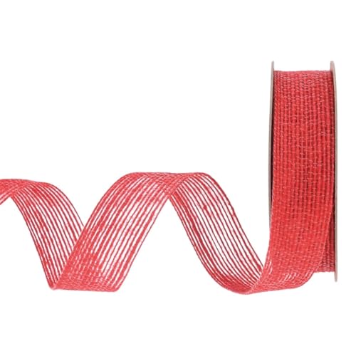 GreatRise Natürliche Juteband 10 Yard Vintage Geschenkband Jute-Sackleinen Band Leinenband Weihnachten Dekoband Stoffband Bastelband für DIY Handwerk Geschenkverpackung Hochzeit Deko 2,5cm Rot von GreatRise