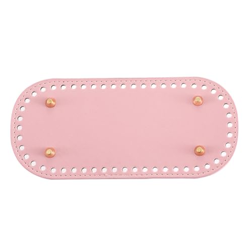 GreatRise PU Leder Taschenboden 22x10cm Boden Tasche Häkeln mit Löchern Oval Gehäkelter Tasche Bodenformer Korbboden Kunstleder für DIY Taschen Stricktasche Häkeltaschen Rosa 1 Stück von GreatRise