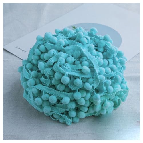 GreatRise Pompon-Borte Bunt Pom Poms Quaste Borte Spitzenband mit 1.2 cm Pompons Bommelborte Pomponband Quaste Trim Band für Basteln Nähen Kleidung Zuhause Dekorieren Himmelblau 3 Yard von GreatRise