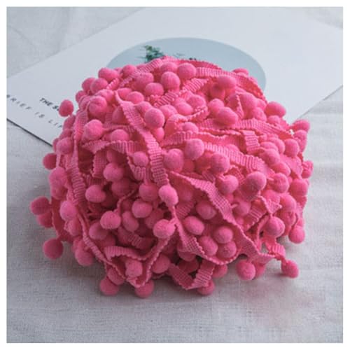 GreatRise Pompon-Borte Bunt Pom Poms Quaste Borte Spitzenband mit 1.2 cm Pompons Bommelborte Pomponband Quaste Trim Band für Basteln Nähen Kleidung Zuhause Dekorieren Rosa#2 3 Yard von GreatRise