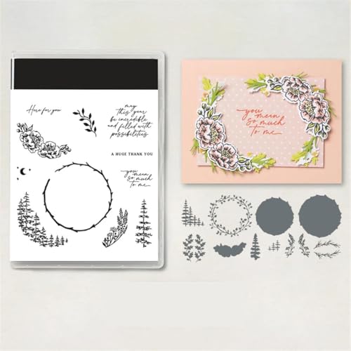 GreatRise Stanzschablonen Metall-Stanzform Blume, Pflanzen und Tiere Metallschablone Zweig-Schablone Prägeschablonen für DIY Album Scrapbooking Karten Deko Nr. 12 Besteck Englischer Stempelsatz von GreatRise