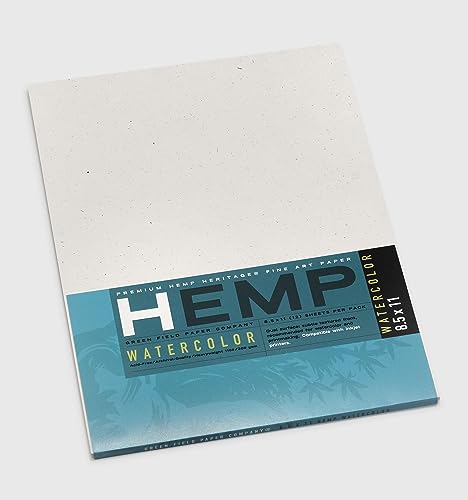Hanf Aquarellpapier, 21,6 x 27,9 cm von Green Field Paper Company