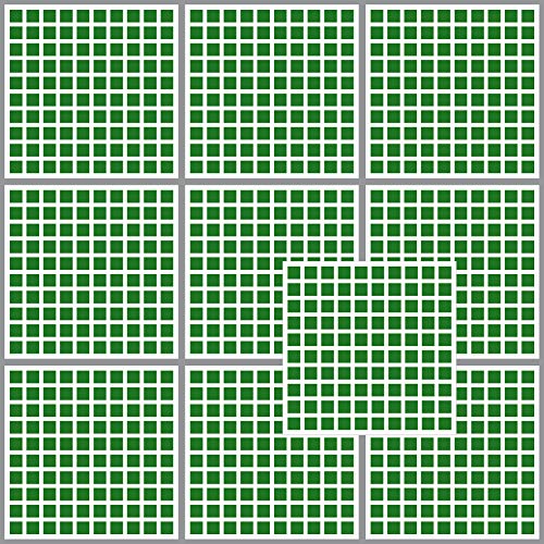 1000 Klebe Quadrate 10mm selbstklebend farbige eckige "Punkte" Aufkleber PVC Deko Folie Etiketten Inventur (grün) von GreenIT