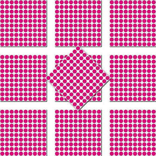 1000 Klebepunkte 10mm selbstklebend farbige Punkt Aufkleber PVC Deko Folie Etiketten Inventur (pink) von GreenIT