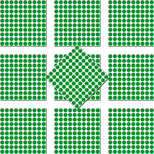 1000 Klebepunkte 3mm selbstklebend farbige Punkt Aufkleber PVC Deko Folie Etiketten Inventur (grün) von GreenIT