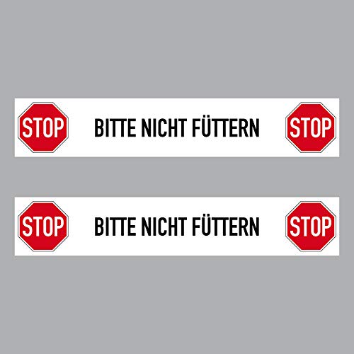 2 Aufkleber 20cm Sticker Stop Bitte Nicht Füttern Hinweis für Zoo Tierpark 4061963068687 von GreenIT