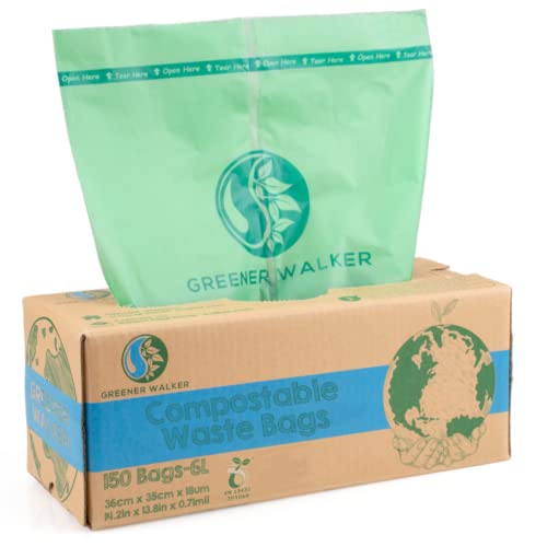 Greener Walker 6L-150Beutel 100% Kompostierbare biologisch abbaubar Müllbeutel 6L/10L/30L Küchen Lebensmittel Abfallbeutel mit EN13432 Zertifizierung von Greener Walker