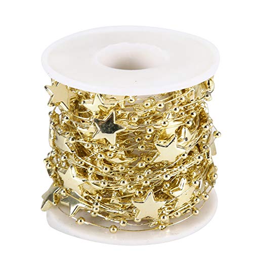 10 Meter Perlenkette mit ABS elektroplattierten Kunststoffperlen, für DIY Blumenstraußdekoration, Ideal für Hochzeitsdekorationen (GOLD) von Greensen