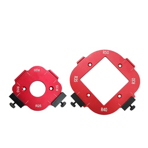 2pcs Set Radius Jig -Router -Vorlagen für Holzbearbeitung, 4 in 1 10‑25R und 30‑50R Aluminiumlegierer Eckradius -Routing -Bit -Vorlage, Schalme -Panel -Radius -Eck -Jig -Werkzeug von Greensen