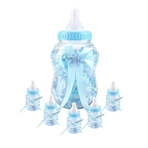 Süßigkeiten Flasche, 30 Stück Baby Flasche Candy Flaschen Babyflaschen Geschenkbox für Mädchen Shower Babydusche Party Taufe Geschenkpaket Babyparty(Blau) von Greensen