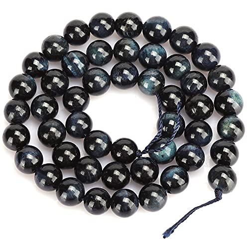 Tigerauge-Perlen, 4 Mm, 8 Mm, Blau, Schwarz, Rund, Lose Steinperlen für die Schmuckherstellung, DIY-Armband, Halskette (8 mm, 48 Stück/Schnur.) von Greensen