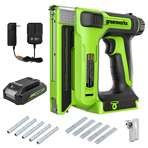 Greenworks 24 V 3/8 Zoll Kronenheftgerät mit 2 Ah Akku und 2 A Ladegerät von Greenworks