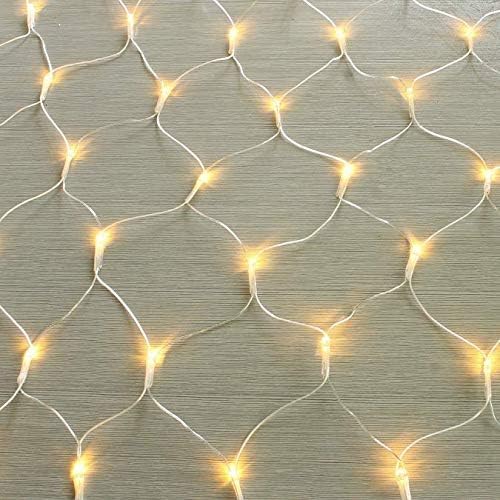 Gresonic 100/160/240/320er LED Lichternetz Lichtervorhang Lichterkette Warmweiß Deko Leuchte Innen und Außen Weihnachten Hochzeit mit Stecker (100LED, Dauerlicht) von Gresonic