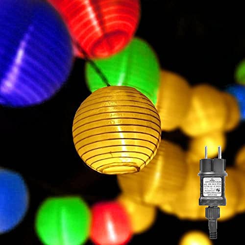 Gresonic Lichterkette Lampion/Laternen Deko für Garten Weihnachten Party Hochzeit Innen und Außen mit dem Stecker (30LED Netzanschluss, Bunt) von Gresonic