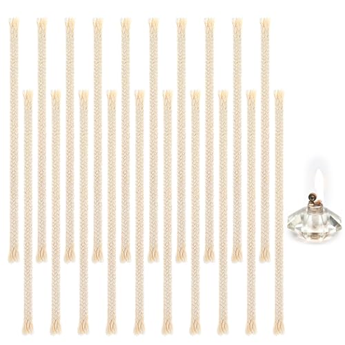 20 Stück Docht Baumwolldocht 1/4" Ersatzdochte Haltbar Kerzendochte Runde Baumwolldochte für Öllampen 17cm Docht für Öllampen Dochte für Kerzen Candle Wick für Alkohollampe Öllampe Gartenfackel von Grevosea