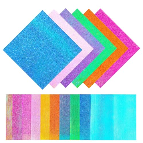 50 Blatt Glitzerpapier zum Basteln Bastelpapier Moosgummi Glitzer Weihnachten 20 * 20cm Bunt Glitzer Papiebastelpapier DIY Glitzerpapier zum Basteln und Gestalten,Grußkarten Scrapbooking-10 Farbe von Grevosea